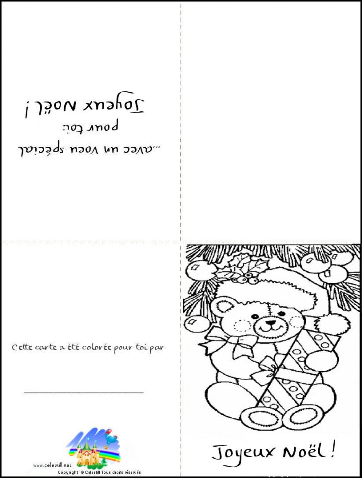 Coloriages Noël – Carte À Imprimer Et À Colorier Sapin encequiconcerne Carte De Noel A Colorier