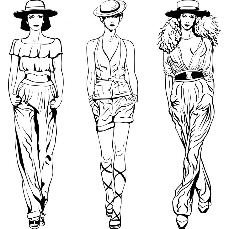 Coloring Fashion Woman | Mode Esquisse avec Coloriage Mode À Imprimer