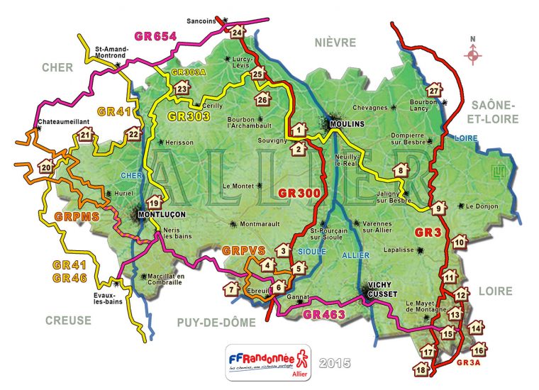 Comité Dép. De Randonnée De L'allier : Les Sentiers De encequiconcerne Département 57 Carte