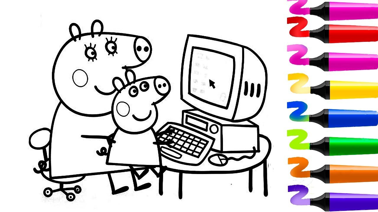 Comment Colorier Peppa Pig Et Sa Maman Sur L'ordinateur dedans Dessin À Colorier Sur L Ordinateur