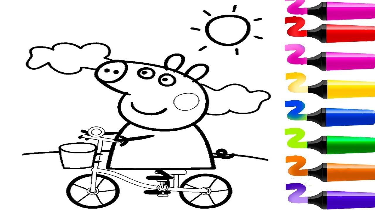 Comment Colorier Peppa Pig Qui Fait Du Vélo! Coloriage Pour dedans Coloriage Magique Pour Enfant 
