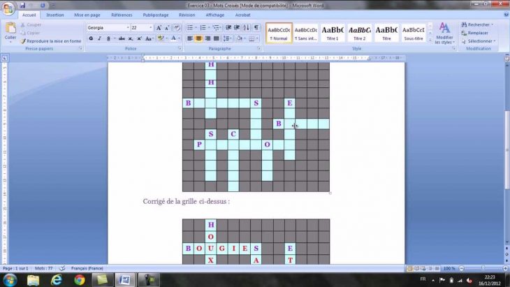 Comment Créer Des Mots Croisés Sur Word encequiconcerne Faire Son Mot Croisé