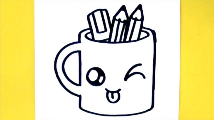 Comment Dessiner Tasse Crayons Kawaii – Dessin Kawaii Et Facile destiné Dessin Facile A Realiser