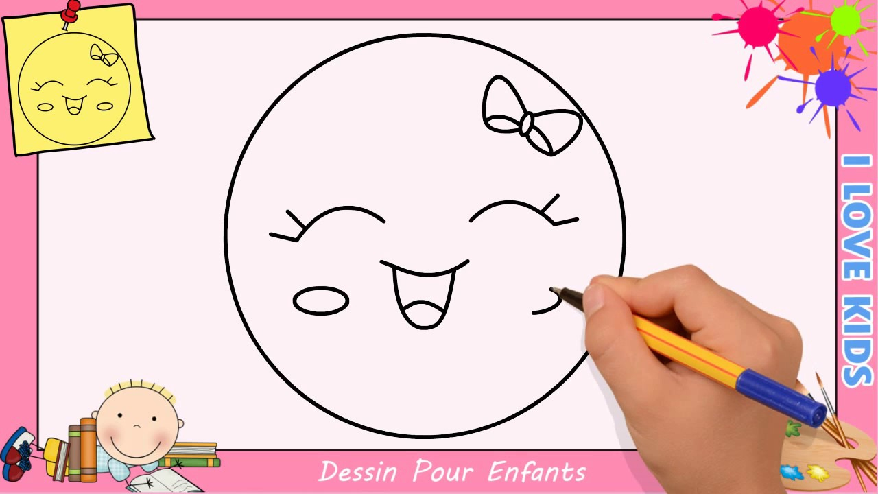 Comment Dessiner Un Emoji Kawaii &amp;amp; Facile Pour Enfants - Dessin Kawaii 9 destiné Dessin Facile Pour Enfant 