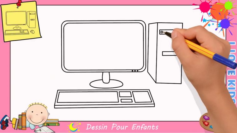 Comment Dessiner Un Ordinateur Facile Etape Par Etape Pour Enfants 1 destiné Dessin À Colorier Sur L Ordinateur