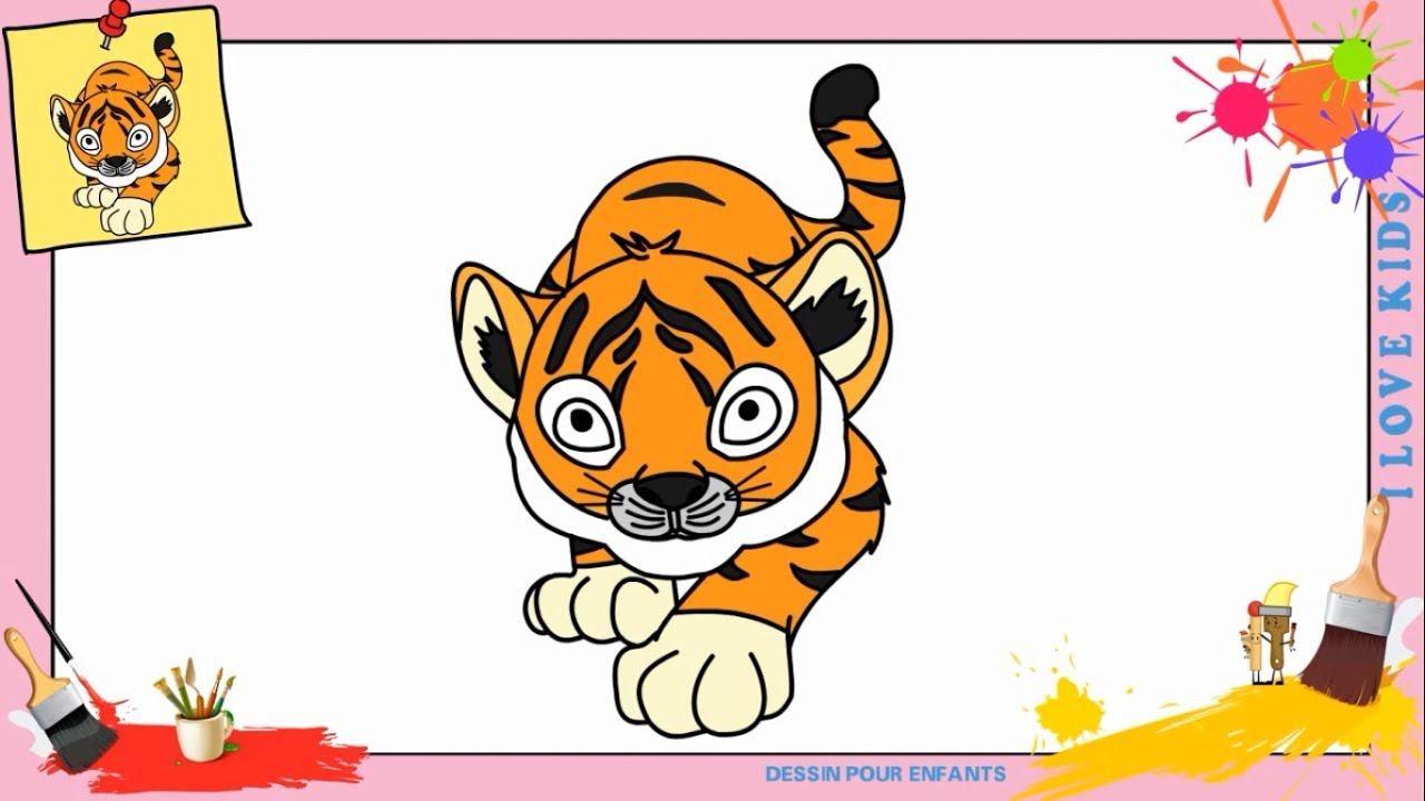Comment Dessiner Un Tigre Facilement Etape Par Etape - Dessin Tigre Facile destiné Coloriage Bébé Tigre 