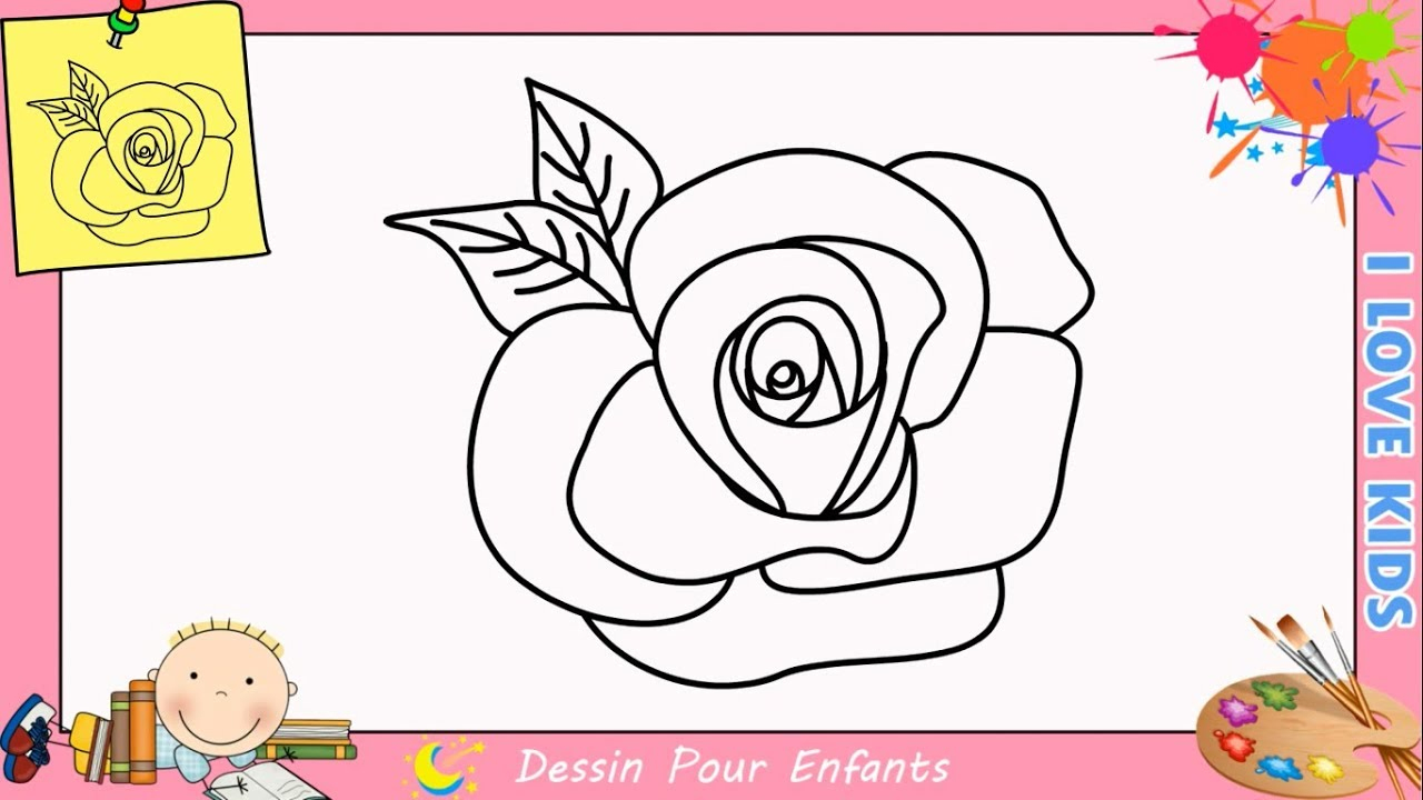 Comment Dessiner Une Rose Facilement Etape Par Etape Pour Enfants 1 pour Dessin Facile Pour Enfant 