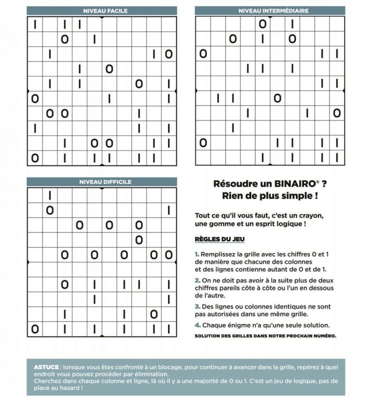 Comment Le Binairo Stimule Les Neurones ! – Le Point serapportantà Grille Sudoku Gratuite À Imprimer