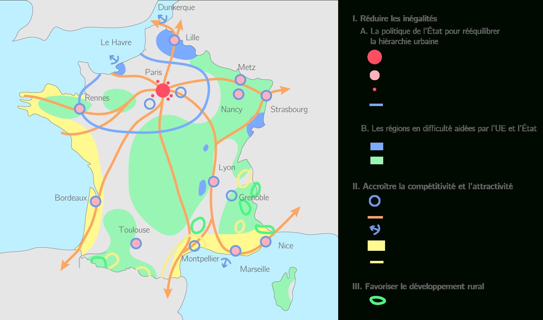 Compléter La Carte De L&amp;#039;aménagement En France - 3E tout Exercice Carte De France 