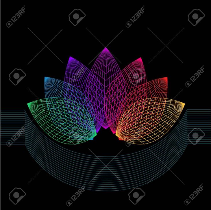 Composition De La Géométrie. Symétrie Fleur De La Ligne. encequiconcerne Symétrie En Ligne