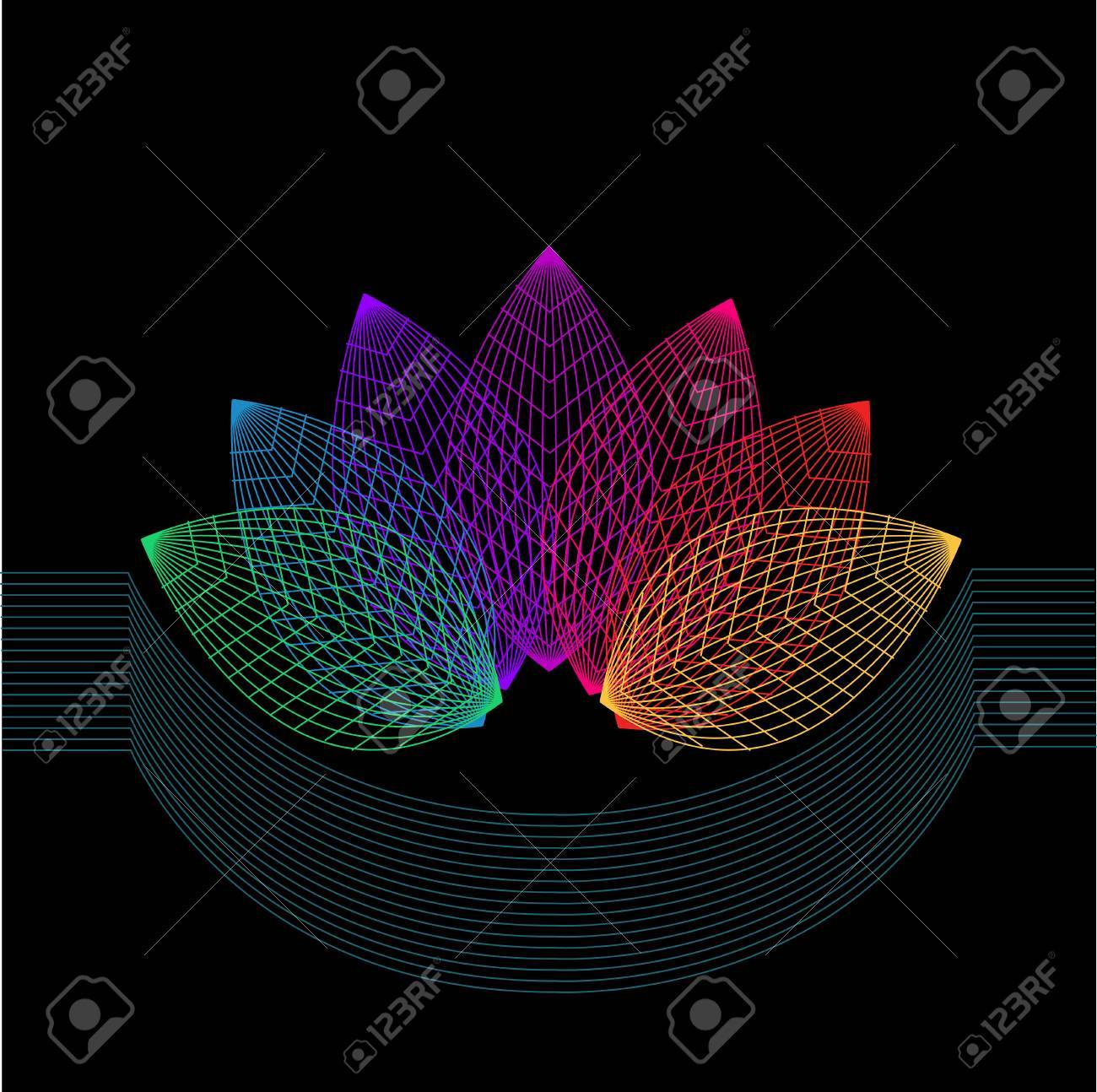 Composition De La Géométrie. Symétrie Fleur De La Ligne. encequiconcerne Symétrie En Ligne 