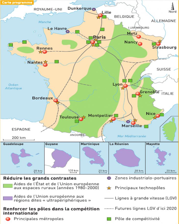 Comprendre Qu'un Espace Est Organisé | Questionner Le Monde à Carte De France Ce1