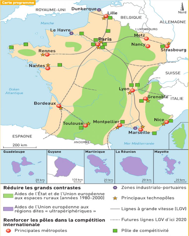 Comprendre Qu'un Espace Est Organisé | Questionner Le Monde à Carte De France Ce2