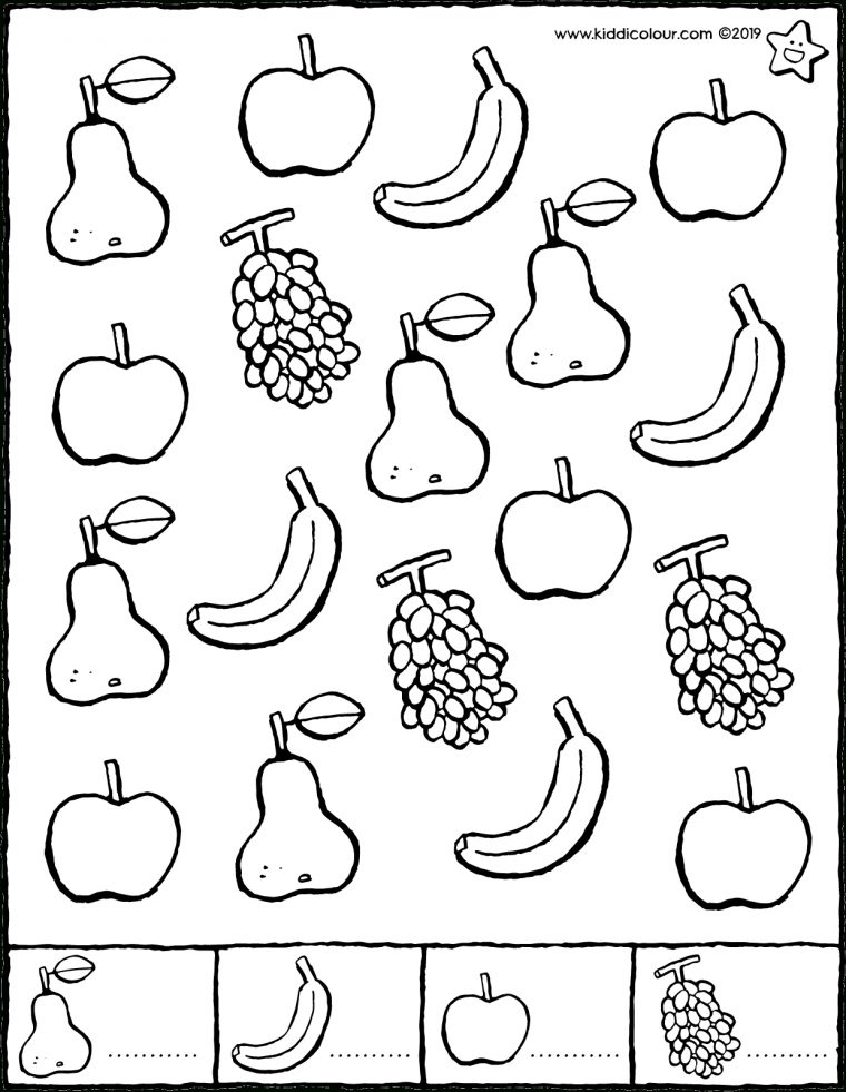 Compte Les Fruits – Initiation Au Calcul – Kiddicoloriage à Coloriage De Calcul