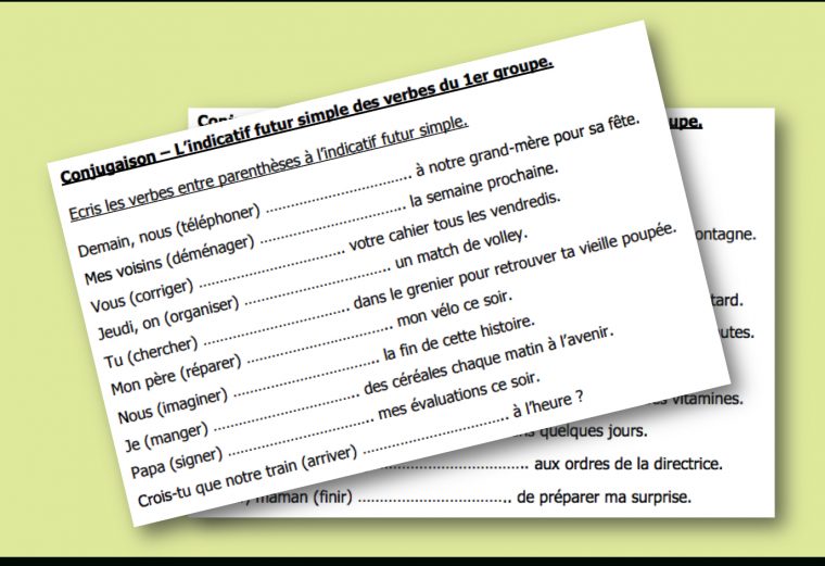 Conjuguer Au Futur Simple – Exercices D'entraînement – L avec Exercice Cm1 Conjugaison À Imprimer