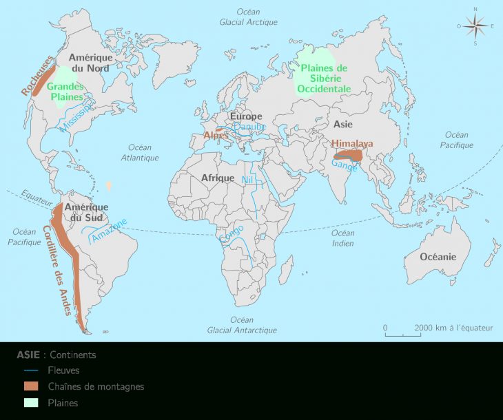 Continents, Océans, Fleuves Et Reliefs Dans Le Monde – 3E concernant Carte De France Avec Les Fleuves