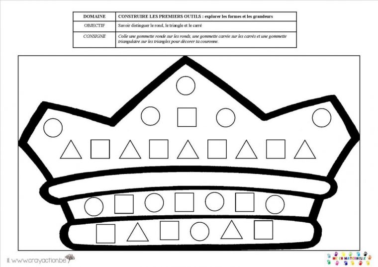 Couronne Et Formes Géométriques | Le Tout Petit Roi tout Formes À Découper Maternelle