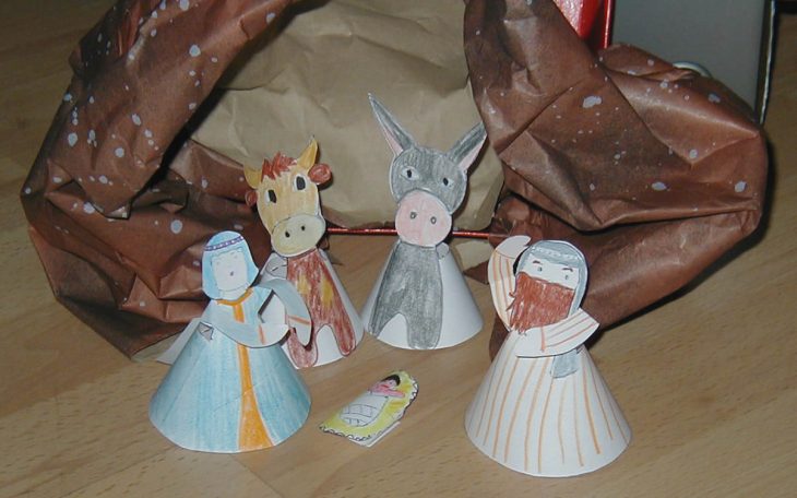 Crèche De Noël En Papier – Noel Tête À Modeler tout Papier Creche Noel