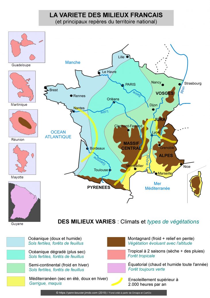 Croquis De Géographie (2Nde) – Les Repères (Reliefs, Fleuves avec Carte De France Des Fleuves