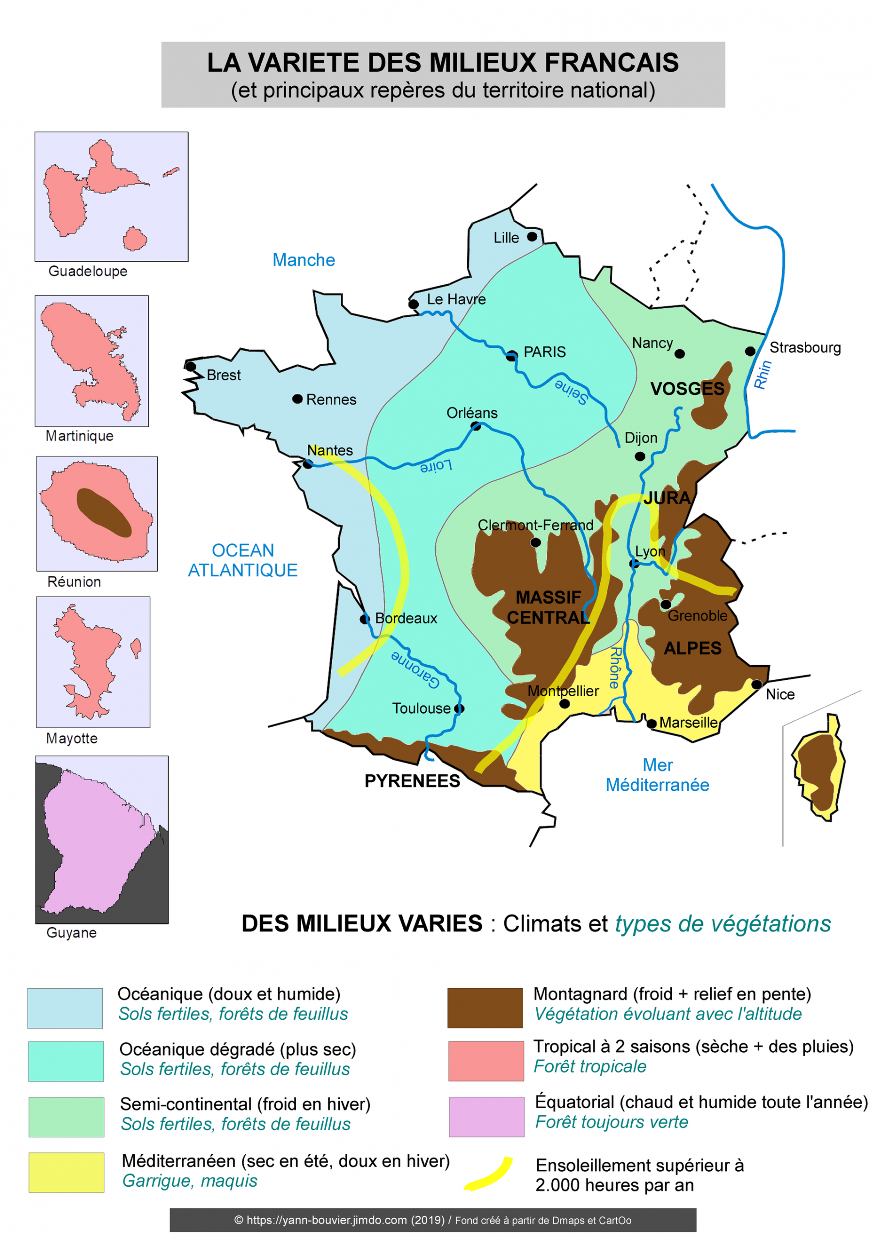 Croquis De Géographie (2Nde) - Les Repères (Reliefs, Fleuves avec Carte De France Des Fleuves