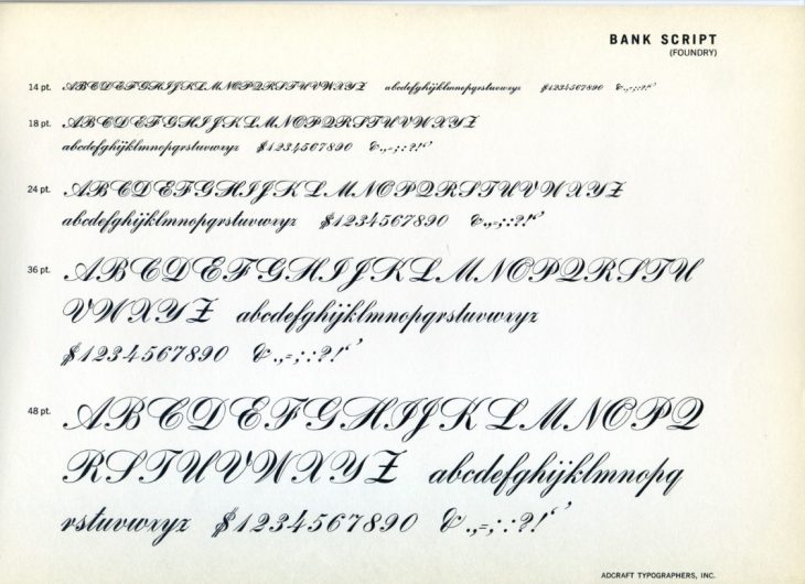 Daily Type Specimen — Bank Script Was Designed In 1895 By intérieur Majuscule Script