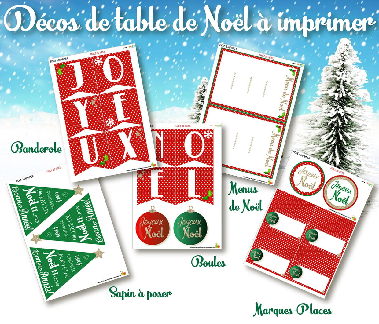 Décoration De Table Festive De Noël À Imprimer encequiconcerne Décorations De Noel À Imprimer