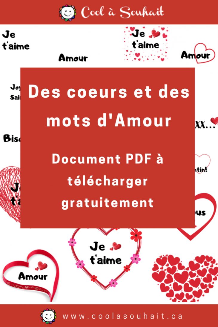 Des Coeurs Et Des Mots D'amour Pour La Saint-Valentin | Mots à Découper En Anglais