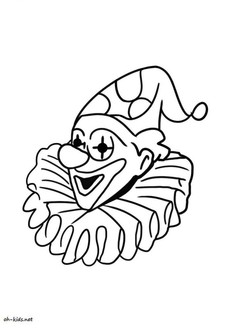 Dessin #199 – Coloriage Clown À Imprimer – Oh-Kids intérieur Coloriage Clown A Imprimer