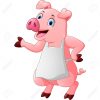 Dessin Animé Cochon Cuisinier Agitant concernant Dessin De Cochon En Couleur