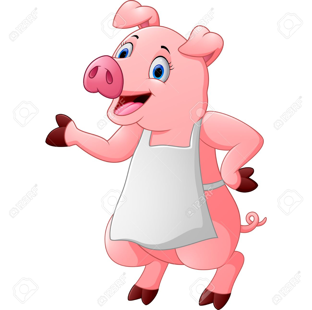 Dessin Animé Cochon Cuisinier Agitant concernant Dessin De Cochon En Couleur