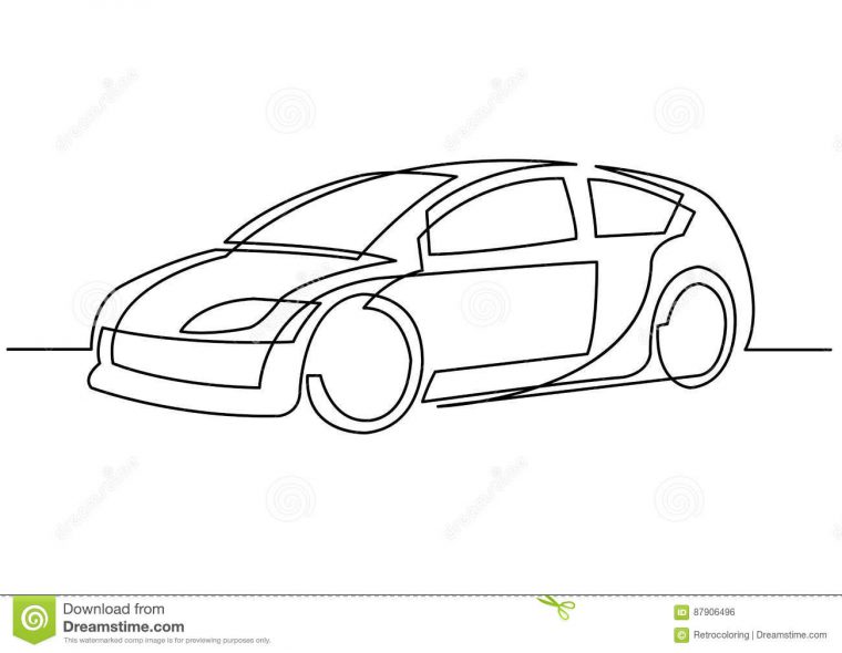 Dessin Au Trait Continu De Voiture Illustration De Vecteur dedans Voiture Facile À Dessiner