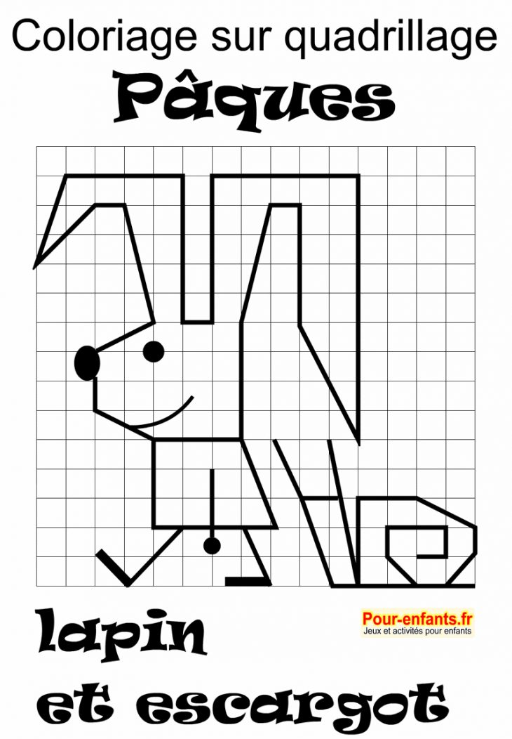 Dessin De Lapin De Pâques À Imprimer. Quadrillage En avec Reproduire Un Dessin Sur Quadrillage Cp