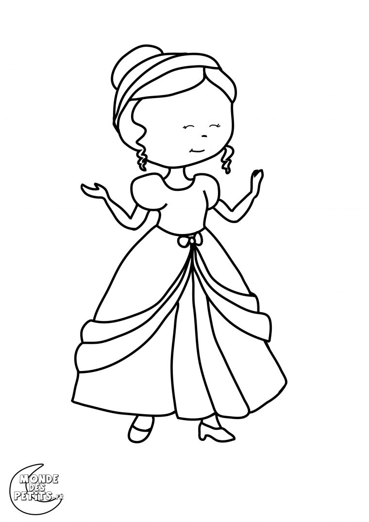 Dessin De Princesse Gratuit À Imprimer Et Colorier serapportantà Princesse À Colorier Gratuit