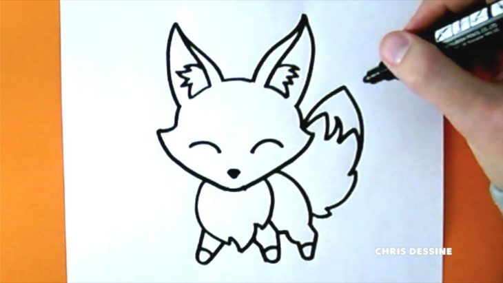 Dessin Facile – Comment Dessiner Un Renard Kawaii – Chris concernant Dessin Facile A Realiser