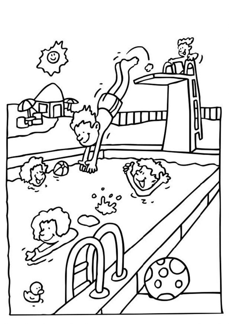 Dessin Groupe Enfants Dans Piscine – Recherche Google dedans Jeux Gratuit De Dessin A Colorier