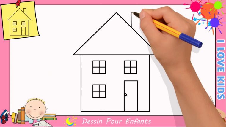 Dessin Maison Facile Etape Par Etape – Comment Dessiner Une Maison 5 destiné Dessin Facile Pour Enfant