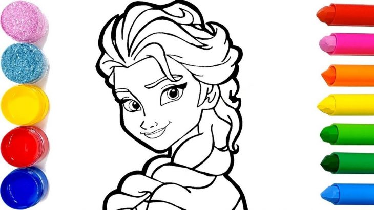 Dessiner La Reine Des Neiges Elsa Frozen Et Coloriage Paillettes & Planète  Coloriage 💓 tout Reine Des Neiges Dessin À Colorier