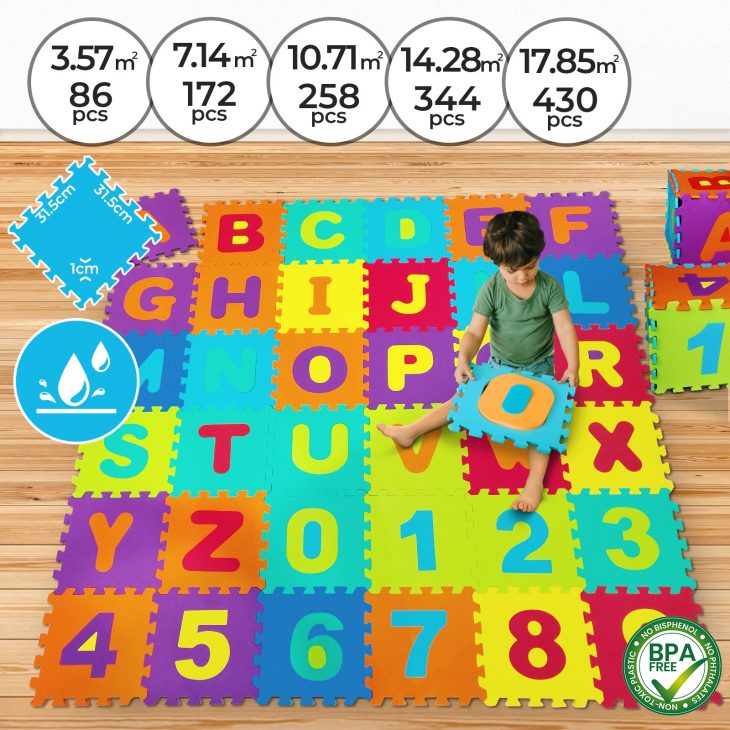 Détails Sur Dalles Puzzle En Mousse Eva Tapis De Jeu Sol Pour Bébé Enfant  86 – 430 Pièces avec Chiffre Pour Enfant