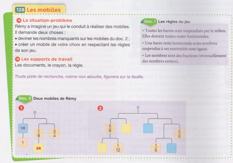 Devoir De Maths – Rémy Et Ses Mobiles | Digischool Devoirs concernant Jeux De Exercice De Maths