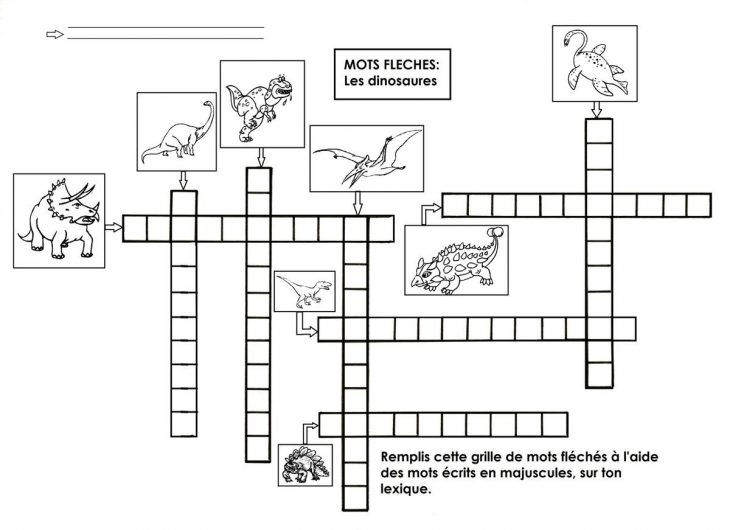 Dinosaures, Mots Fléchés | Dinosaure, École Maternelle Et dedans Mots Croisés Maternelle