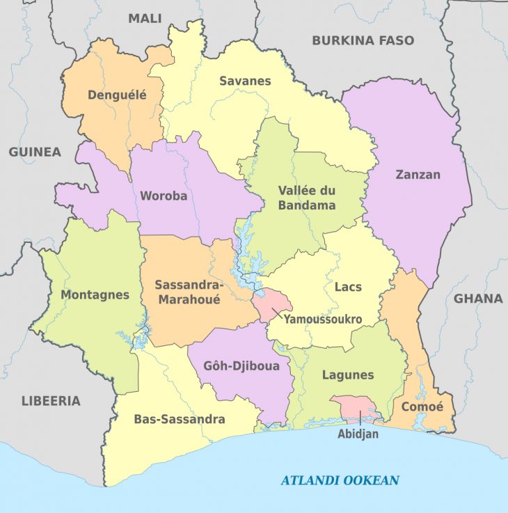 Districts Of Ivory Coast – Wikipedia avec Le Nouveau Découpage Des Régions