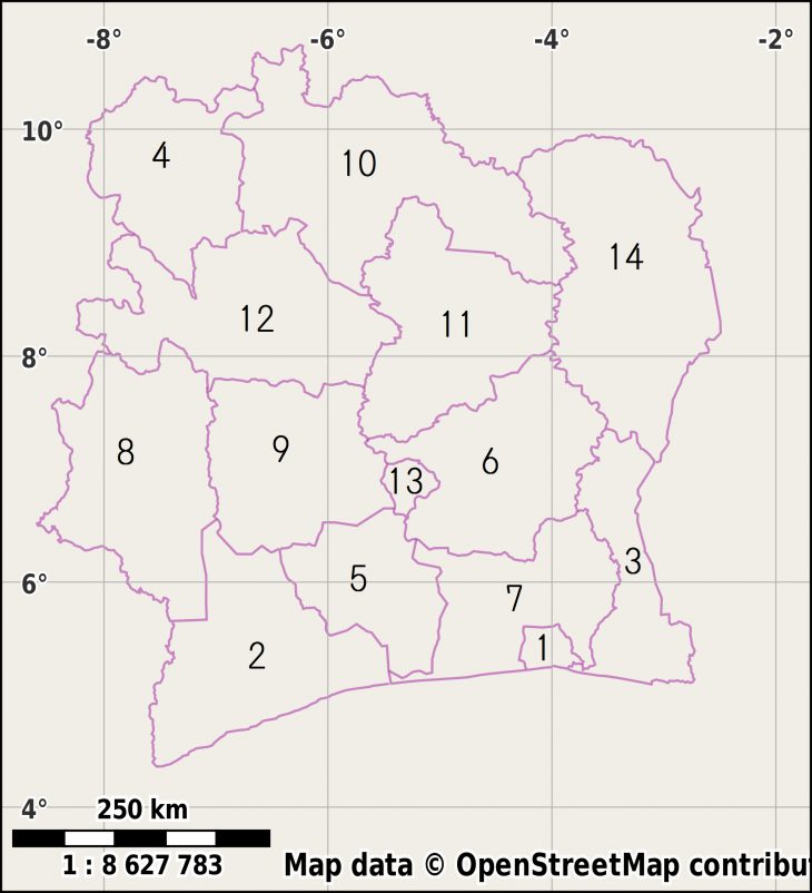 Districts Of Ivory Coast – Wikiwand tout Le Nouveau Découpage Des Régions