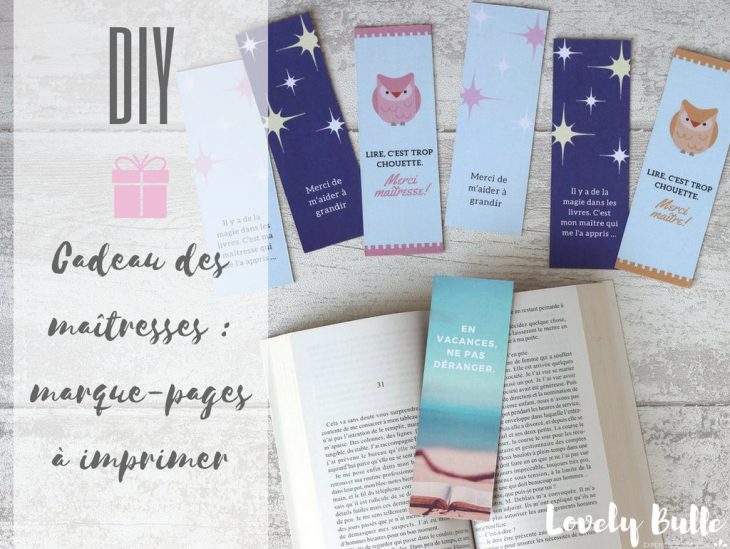 Diy} Cadeau Maitresse Marque Page À Imprimer – Lovely Bulle tout Marque Page À Imprimer