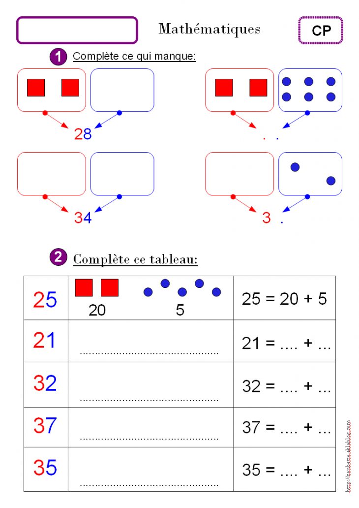 Dizaines Et Unités Cp – Zaubette avec Exercice De Cp En Ligne