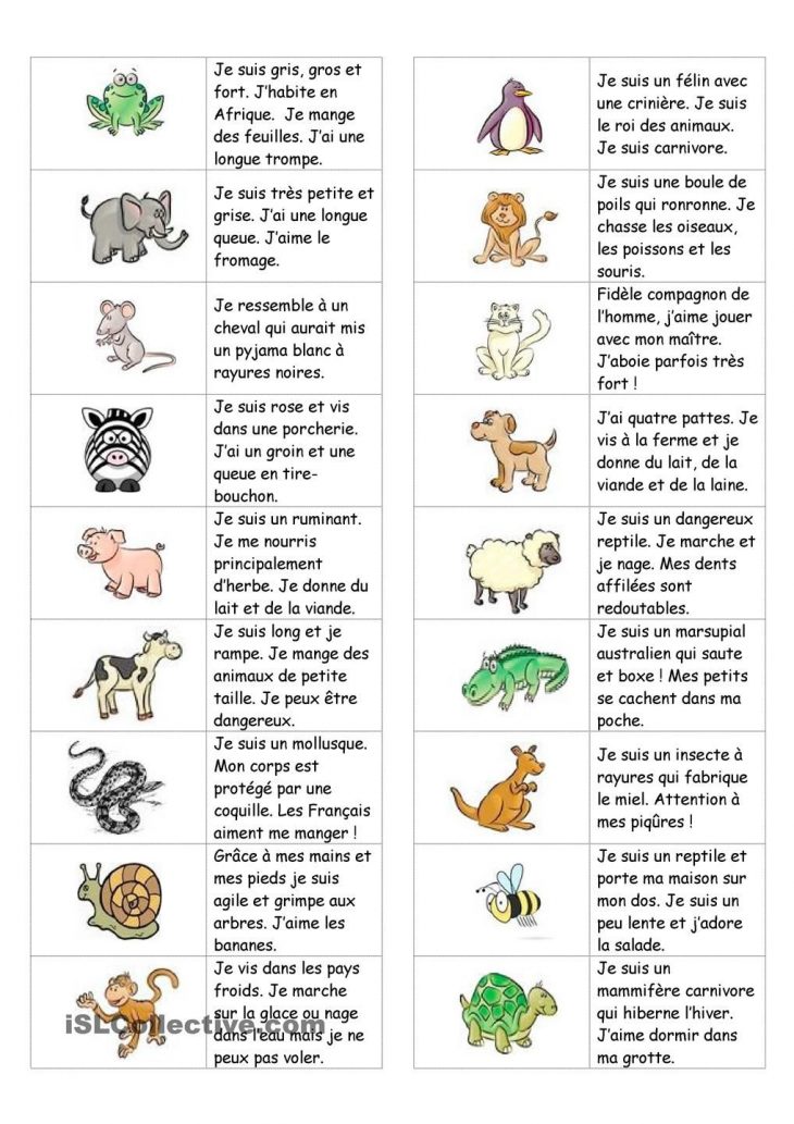 Dominos Sur Les Animaux (Avec Texte) | Devinette Animaux à Jeux De Bébé Animaux Gratuit