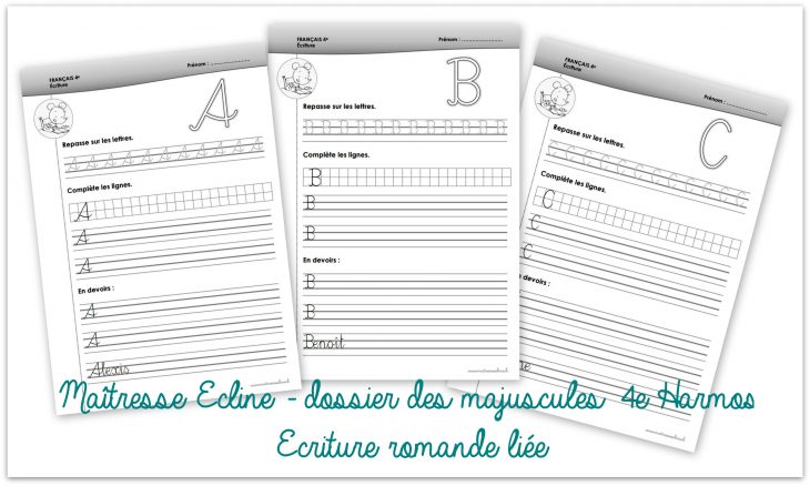 Dossier D'écriture Des Majuscules – 4E Harmos – Chez à Ecriture En Majuscule