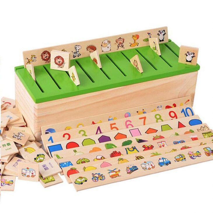 €21.46 |Montessori Matériel Enfants En Bois Jouets Classification Boîte  Forme Style Match Jeux Apprendre Dames Outils|Montessori Materials|Matching serapportantà Boite À Forme Montessori