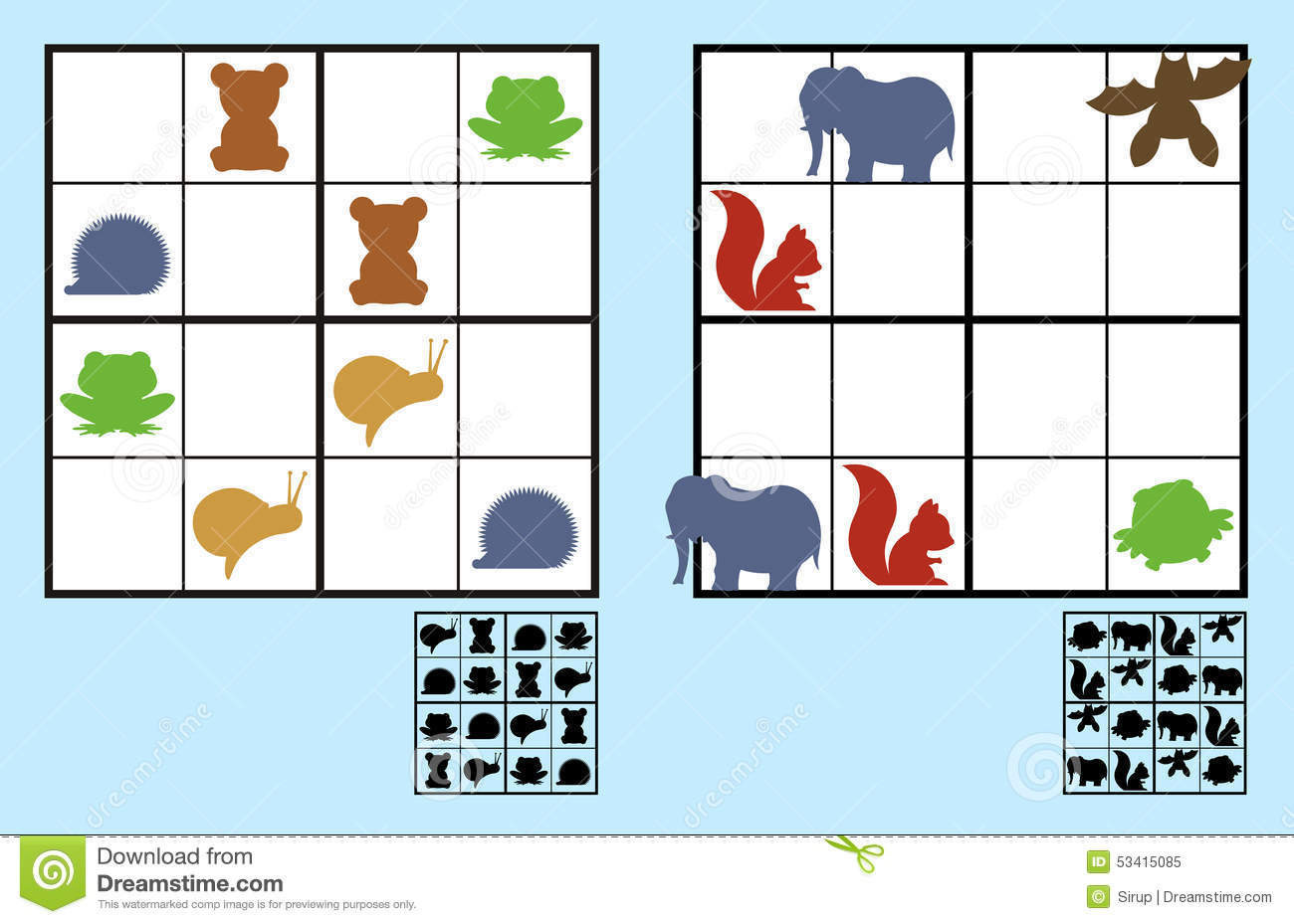 Easy Sudoku Puzzle With Animals For Children Stock Vector intérieur Sudoku Gratuit Francais