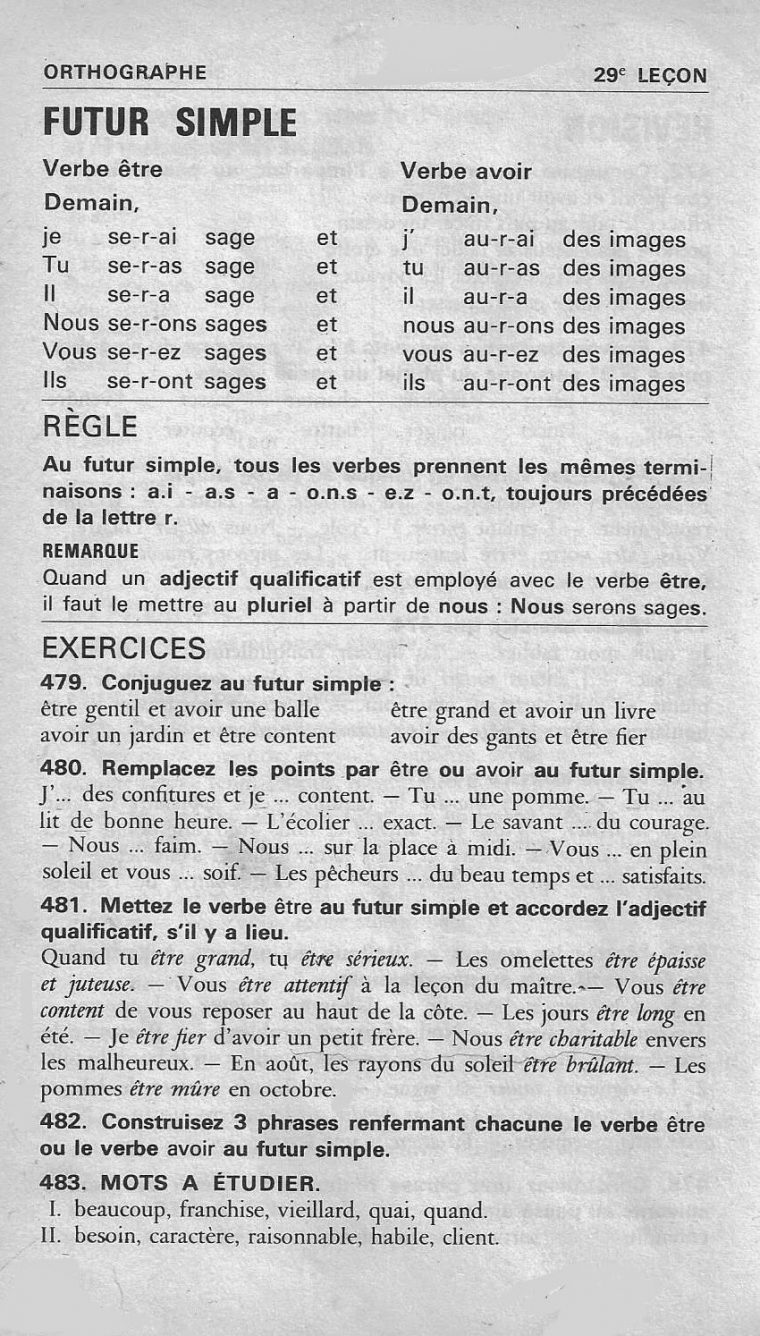 École : Références: 29 À 35 Futur Simple (Bled Ce-Cm1 intérieur Exercice Cm1 Conjugaison À Imprimer