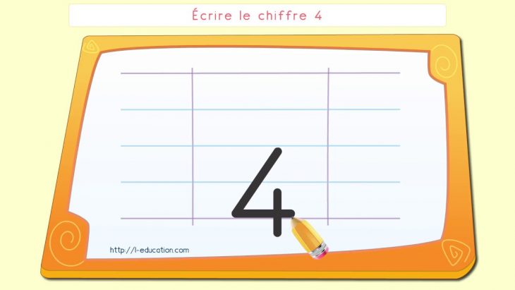 Écriture Des Chiffres – Écrire Le Chiffre 4 destiné Apprendre Les Chiffres En Lettres Cp